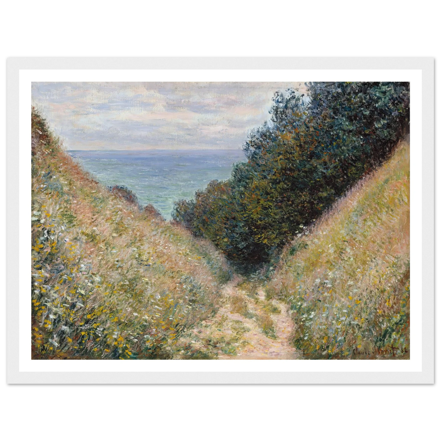 Road at La Cavée, Pourville (1882) Art Print | Claude Monet - Framed Poster - 30x40 cm / 12x16″ - Black frame