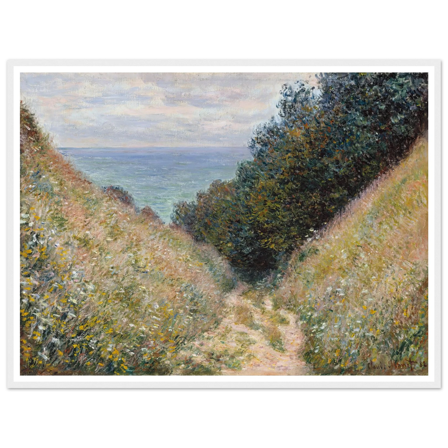 Road at La Cavée, Pourville (1882) Art Print | Claude Monet - Framed Poster - 30x40 cm / 12x16″ - Black frame