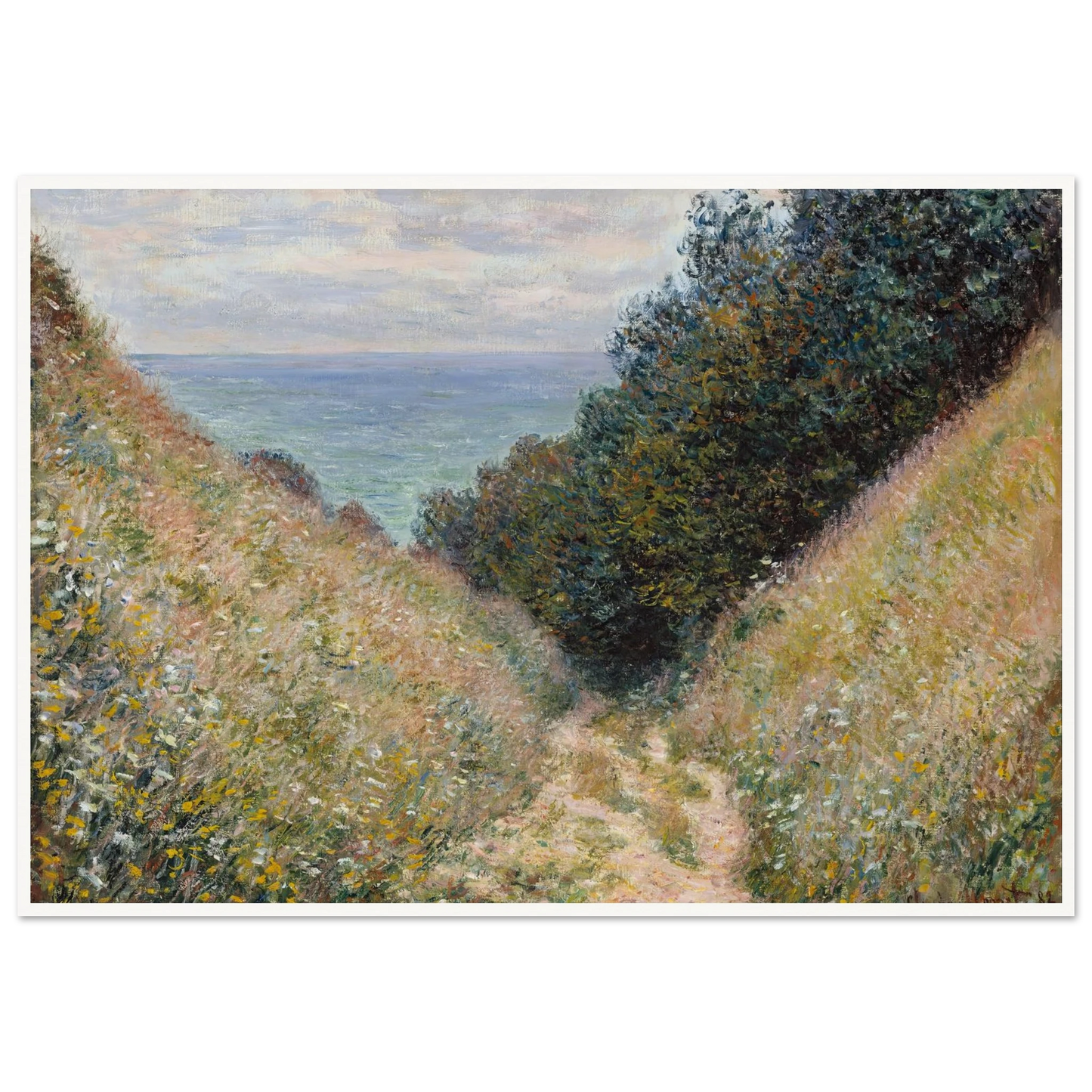 Road at La Cavée, Pourville (1882) Art Print | Claude Monet - Framed Poster - 30x40 cm / 12x16″ - Black frame