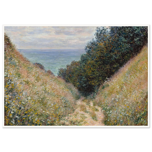 Road at La Cavée, Pourville (1882) Art Print | Claude Monet - Framed Poster - 30x40 cm / 12x16″ - Black frame