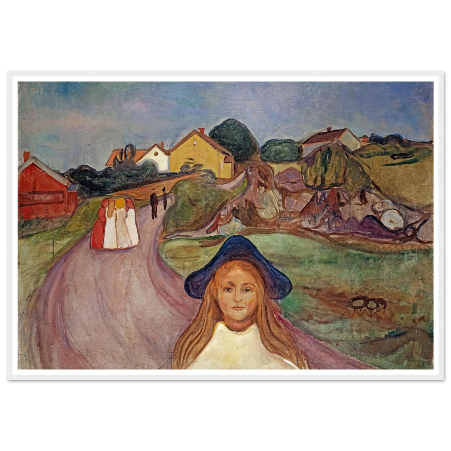 Road In Aasgaardstrand (1901) Art Print | Edvard Munch - Framed Poster - 30x40 cm / 12x16″ - Black frame