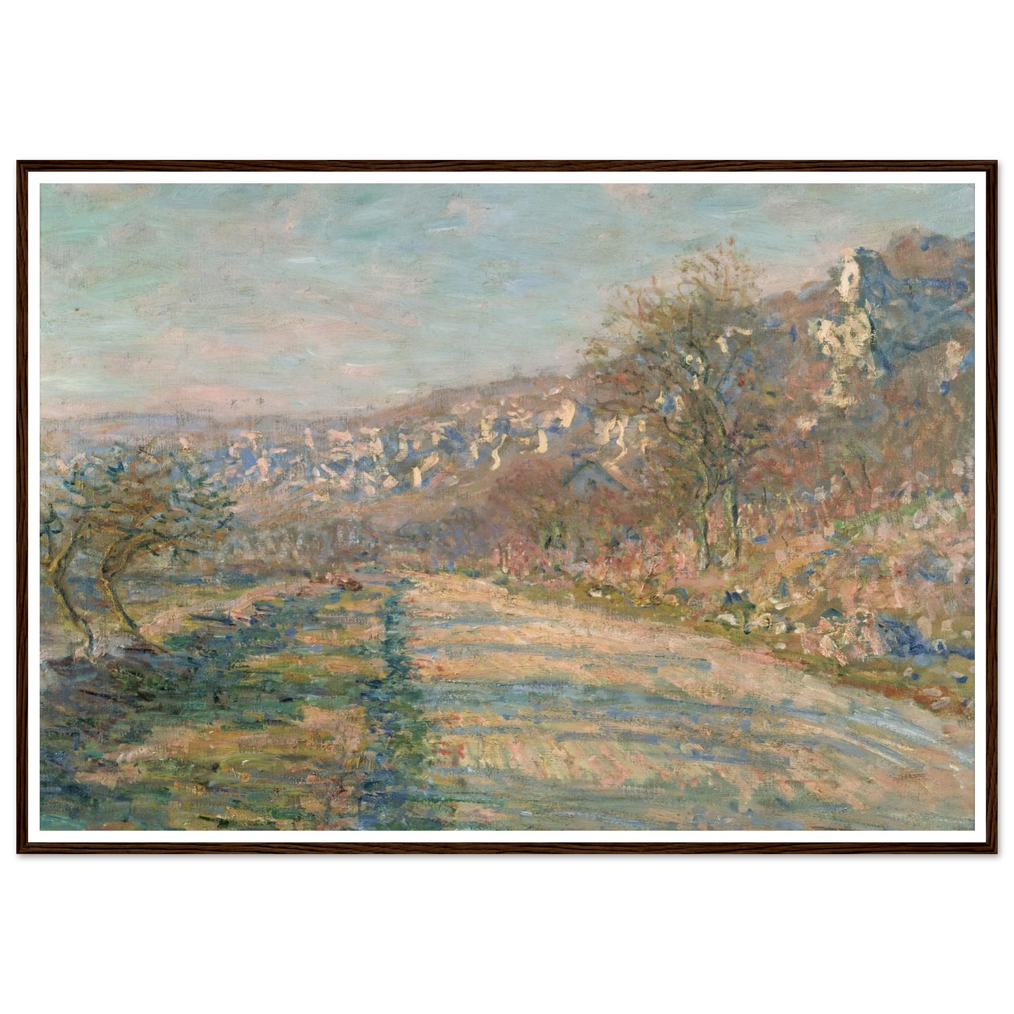 Road of La Roche-Guyon (1880) Art Print | Claude Monet - Framed Poster - 30x40 cm / 12x16″ - Black frame