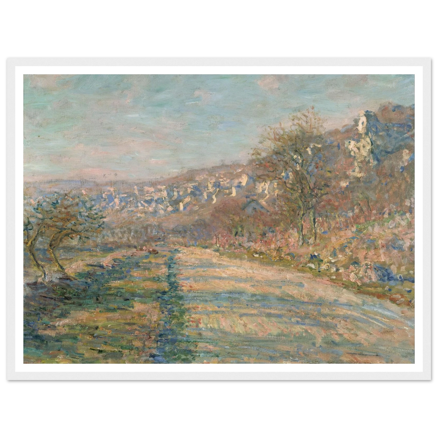 Road of La Roche-Guyon (1880) Art Print | Claude Monet - Framed Poster - 30x40 cm / 12x16″ - Black frame