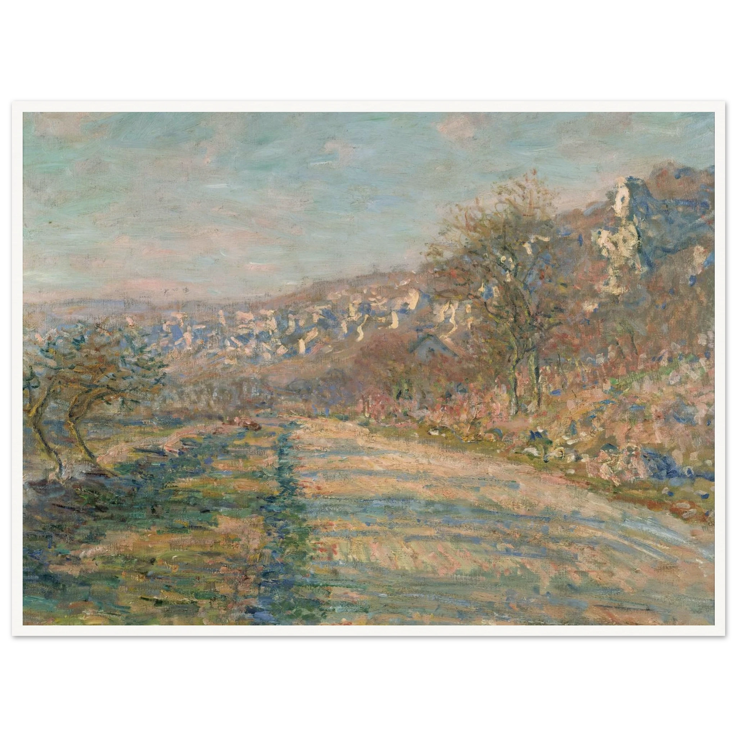 Road of La Roche-Guyon (1880) Art Print | Claude Monet - Framed Poster - 30x40 cm / 12x16″ - Black frame