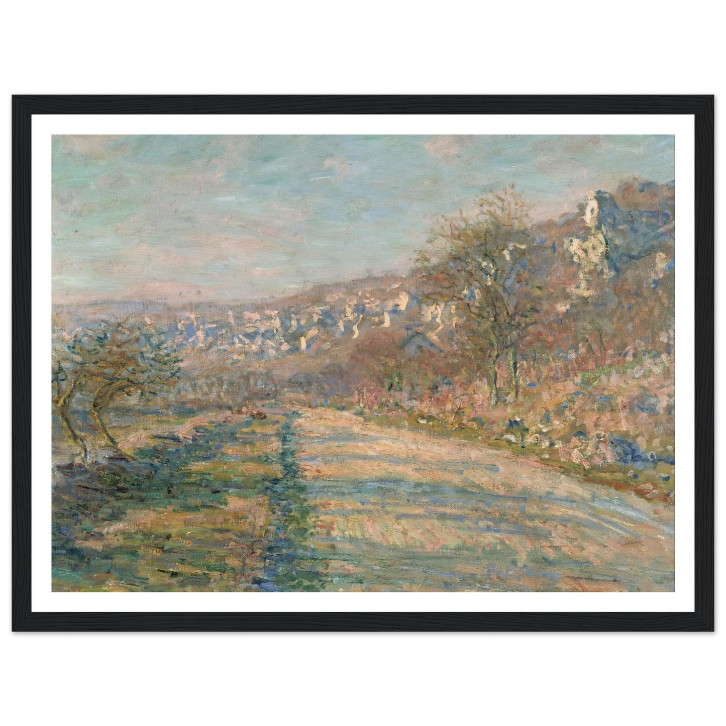 Road of La Roche-Guyon (1880) Art Print | Claude Monet - Framed Poster - 30x40 cm / 12x16″ - Black frame