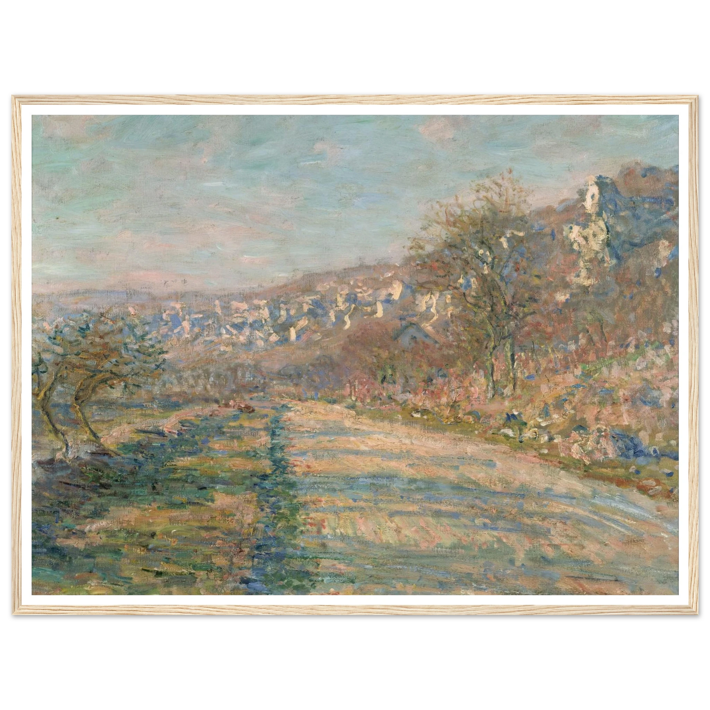 Road of La Roche-Guyon (1880) Art Print | Claude Monet - Framed Poster - 30x40 cm / 12x16″ - Black frame