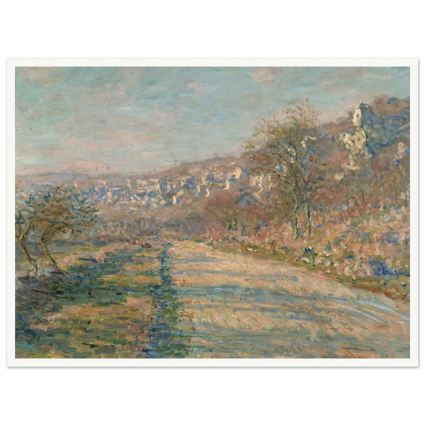 Road of La Roche-Guyon (1880) Art Print | Claude Monet - Framed Poster - 30x40 cm / 12x16″ - Black frame