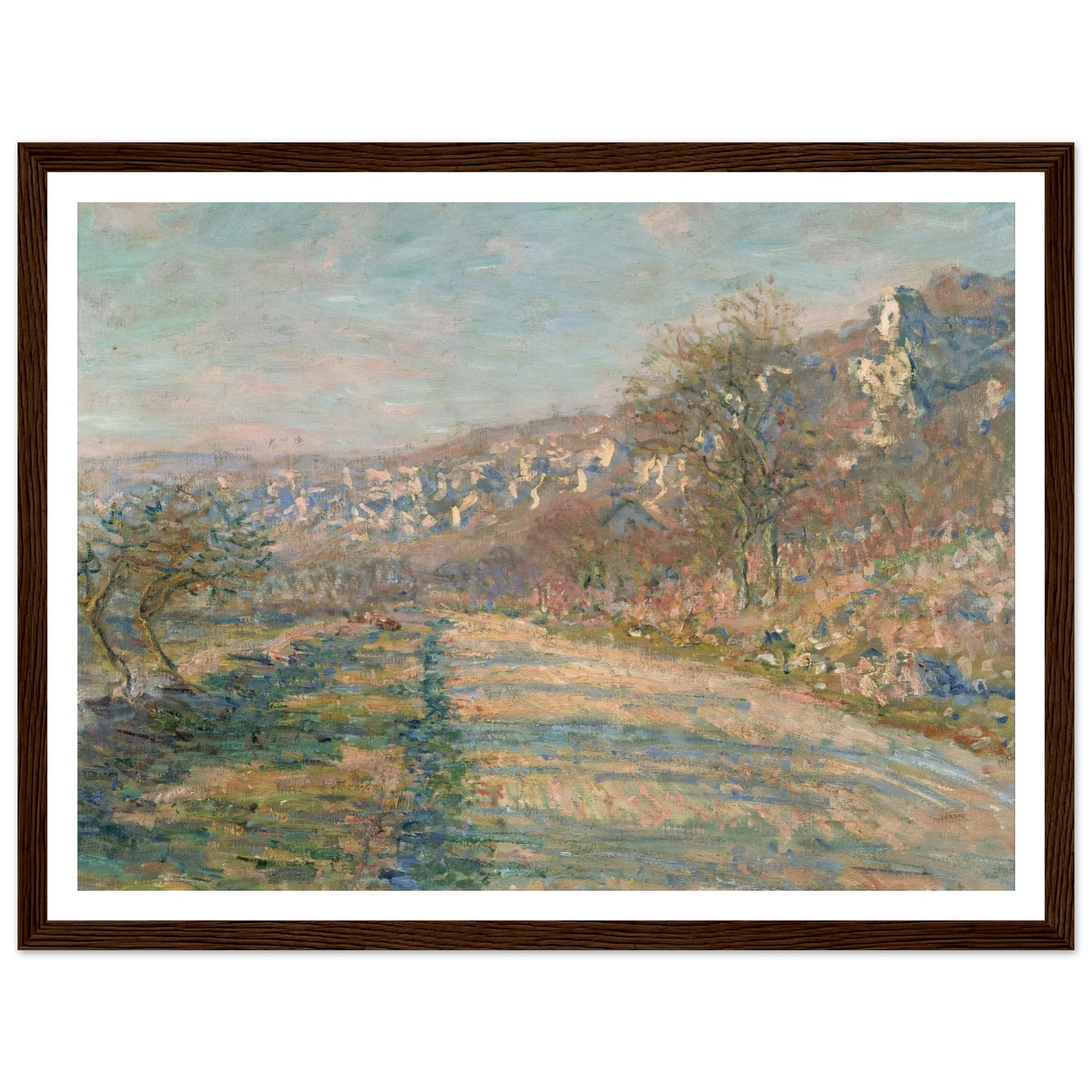 Road of La Roche-Guyon (1880) Art Print | Claude Monet - Framed Poster - 30x40 cm / 12x16″ - Black frame
