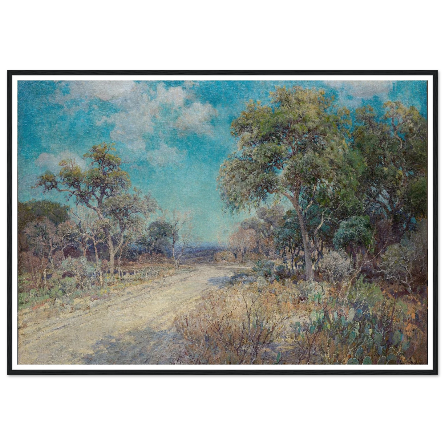 Road to the Hills (c. 1918) Art Print | Julian Onderdonk - Framed Poster - 30x40 cm / 12x16″ - Black frame