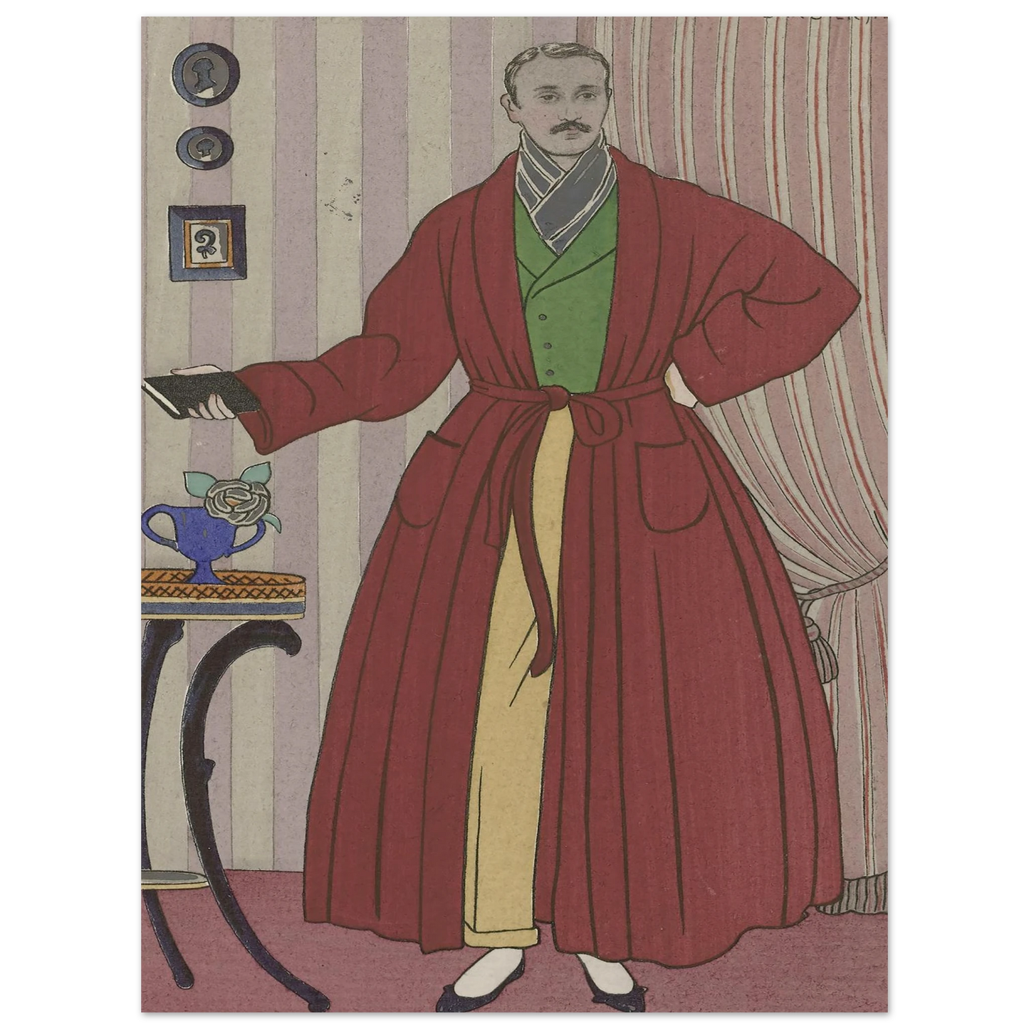 Robe de chambre (1913) Art Print | George Barbier - Framed Poster - 30x40 cm / 12x16″ - Black frame