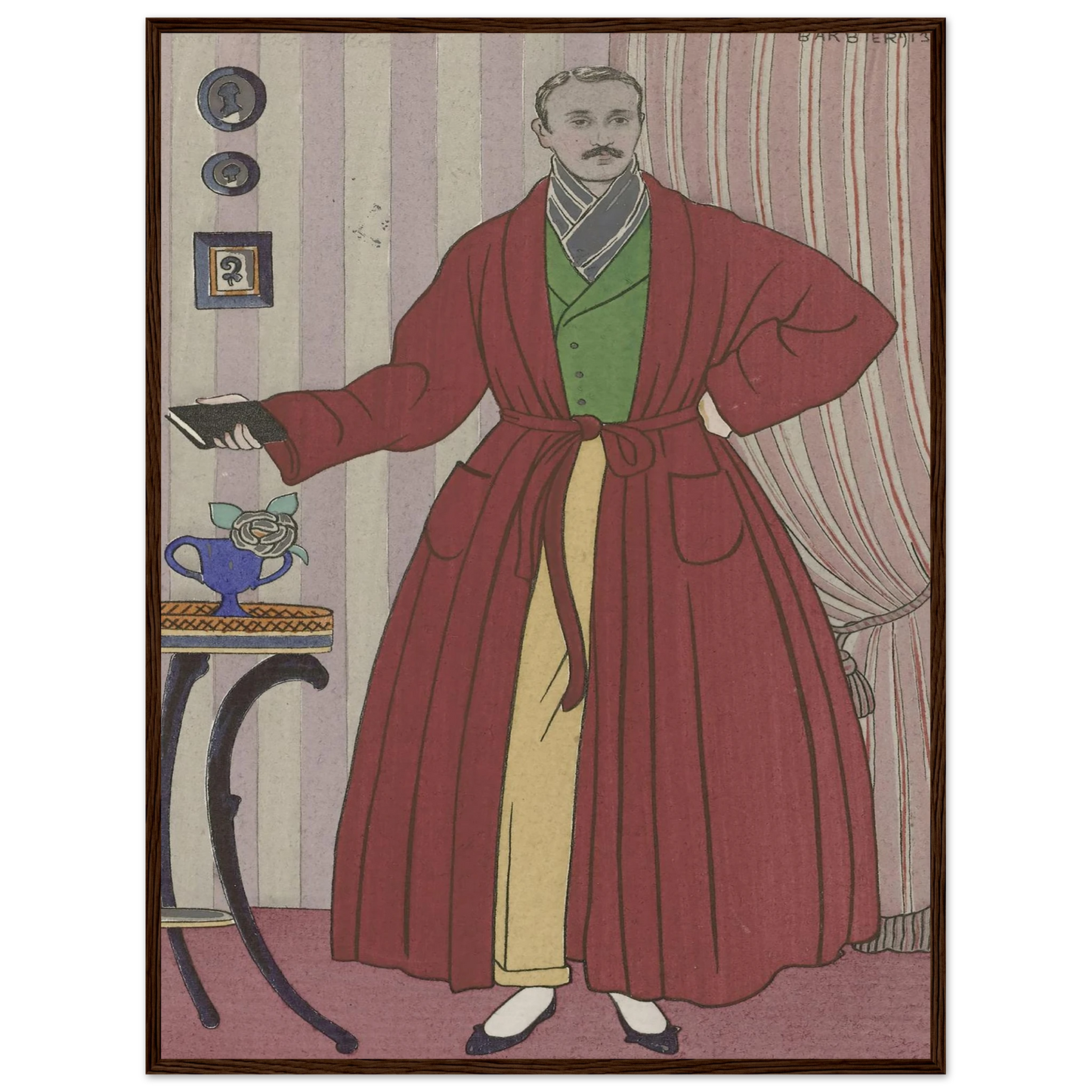 Robe de chambre (1913) Art Print | George Barbier - Framed Poster - 30x40 cm / 12x16″ - Black frame