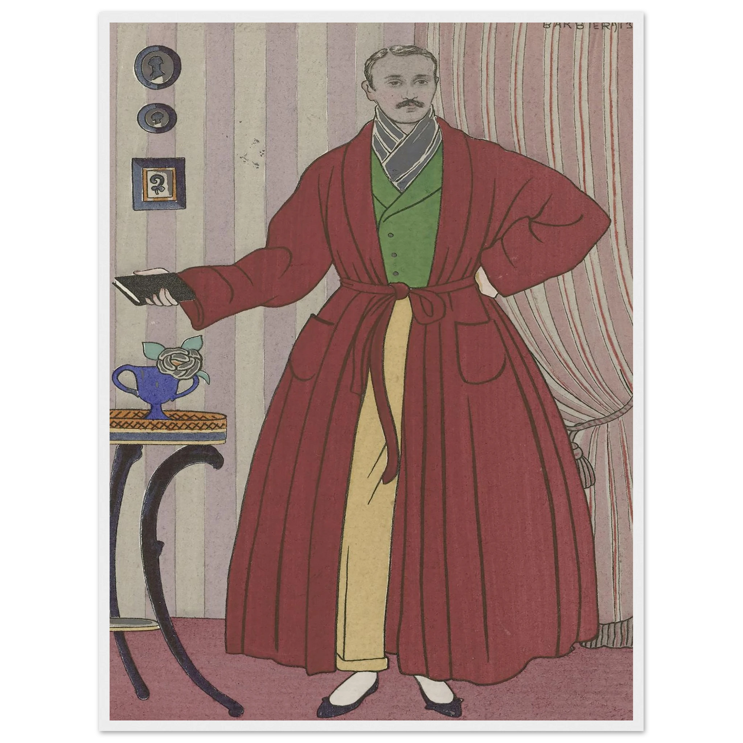 Robe de chambre (1913) Art Print | George Barbier - Framed Poster - 30x40 cm / 12x16″ - Black frame