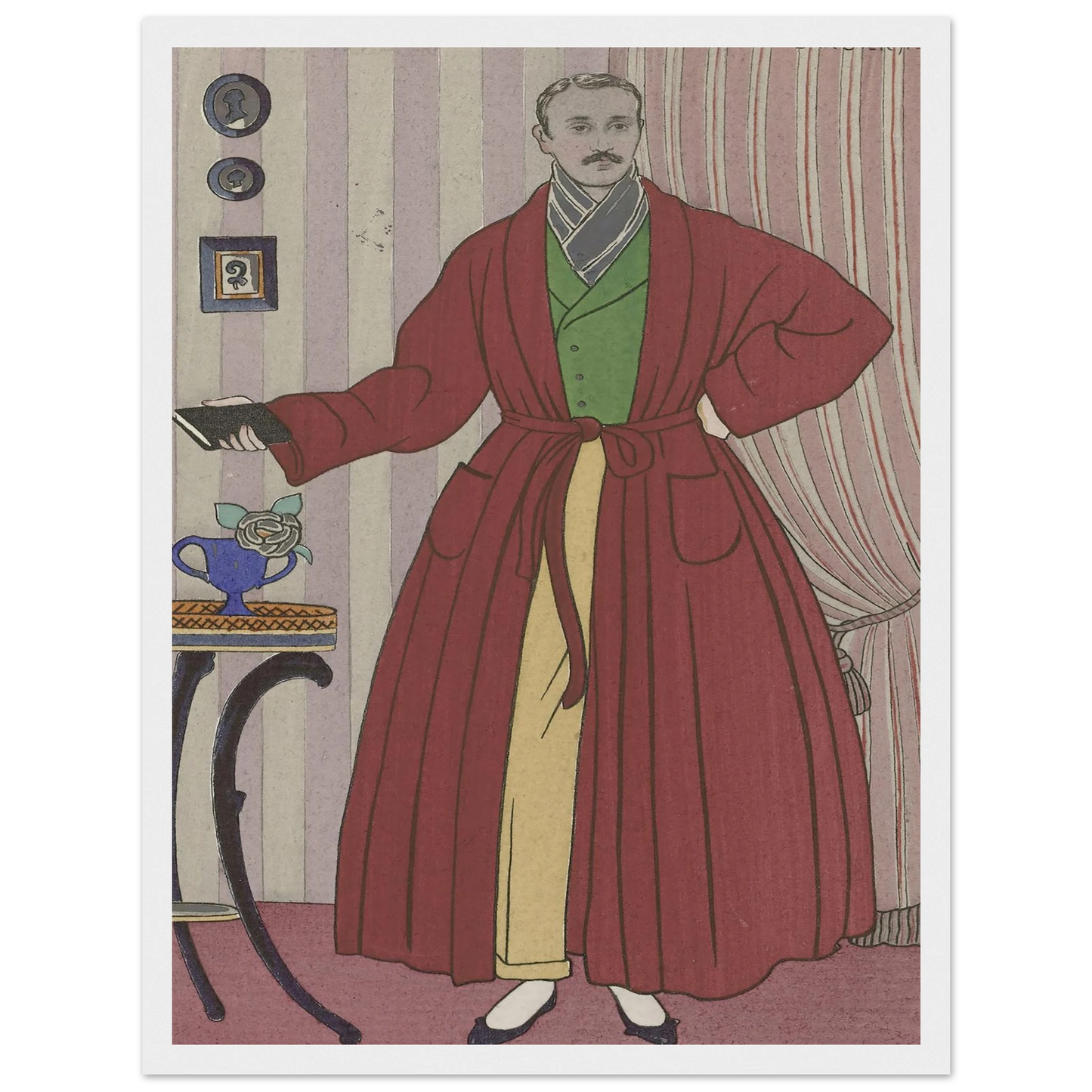 Robe de chambre (1913) Art Print | George Barbier - Framed Poster - 30x40 cm / 12x16″ - Black frame
