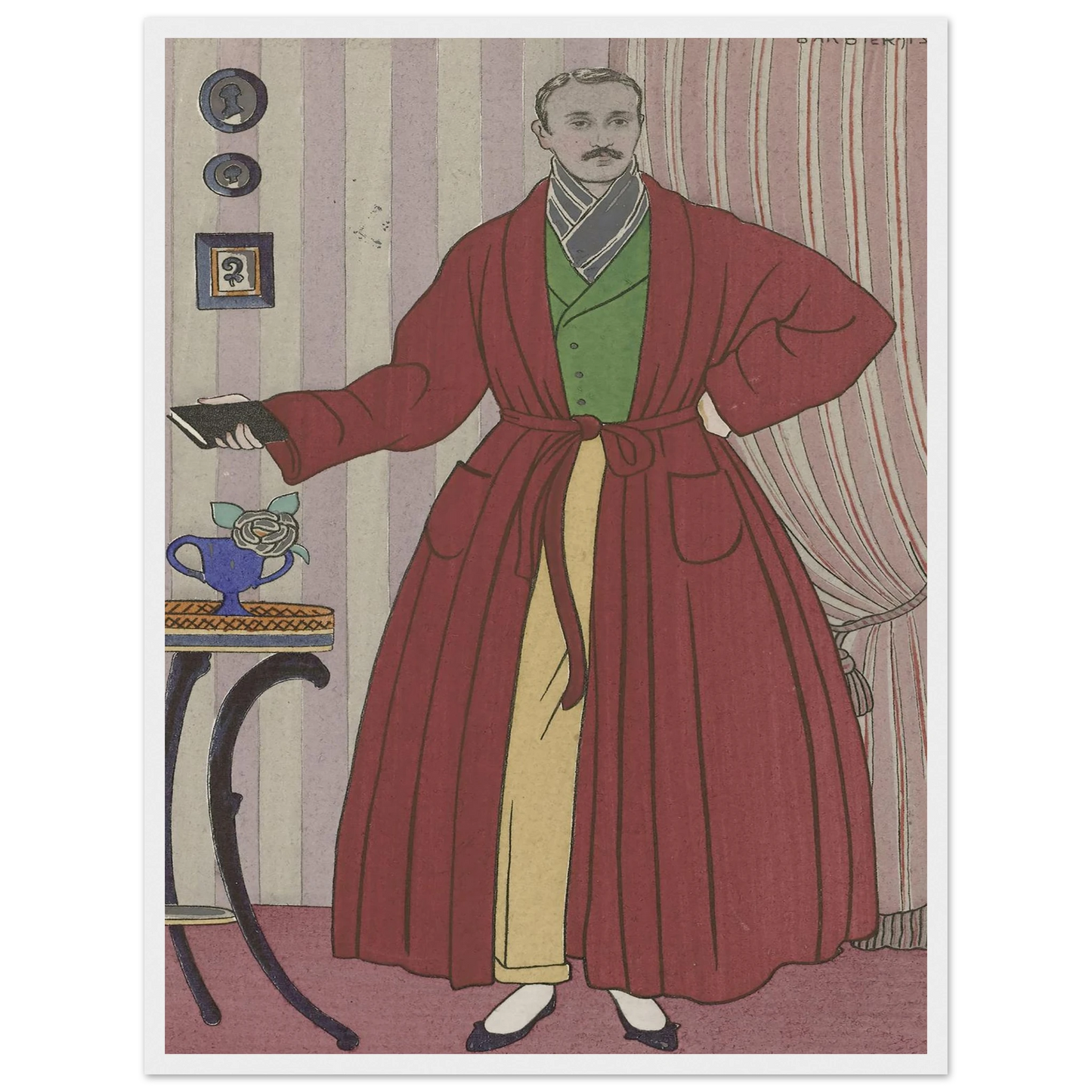 Robe de chambre (1913) Art Print | George Barbier - Framed Poster - 30x40 cm / 12x16″ - Black frame