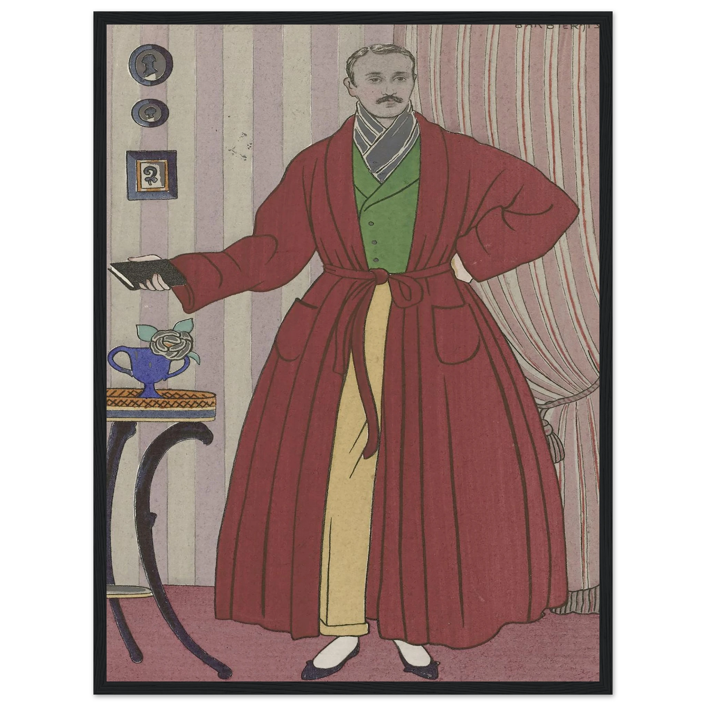 Robe de chambre (1913) Art Print | George Barbier - Framed Poster - 30x40 cm / 12x16″ - Black frame