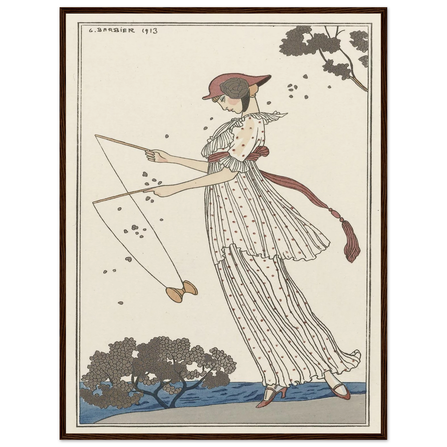 Robe de linon imprimé (1913) Art Print | George Barbier - Framed Poster - 30x40 cm / 12x16″ - Black frame