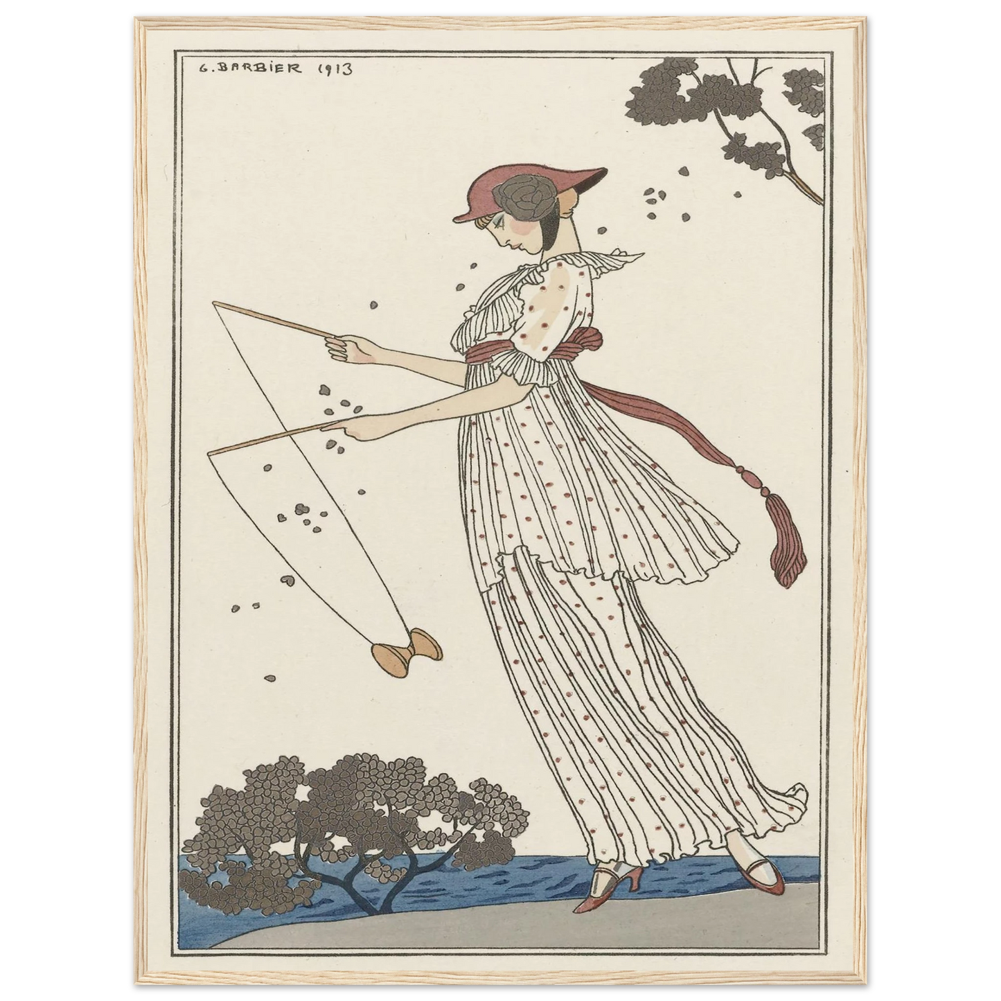 Robe de linon imprimé (1913) Art Print | George Barbier - Framed Poster - 30x40 cm / 12x16″ - Black frame