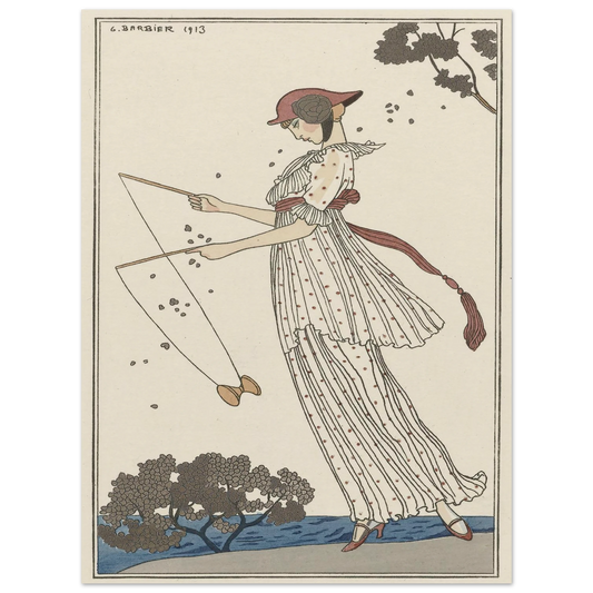 Robe de linon imprimé (1913) Art Print | George Barbier - Framed Poster - 30x40 cm / 12x16″ - Black frame