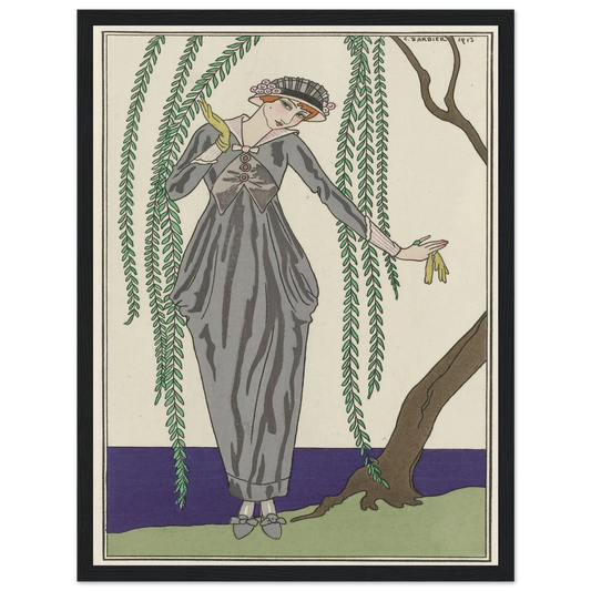Robe de taffetas (1913) Art Print | George Barbier - Framed Poster - 30x40 cm / 12x16″ - Black frame