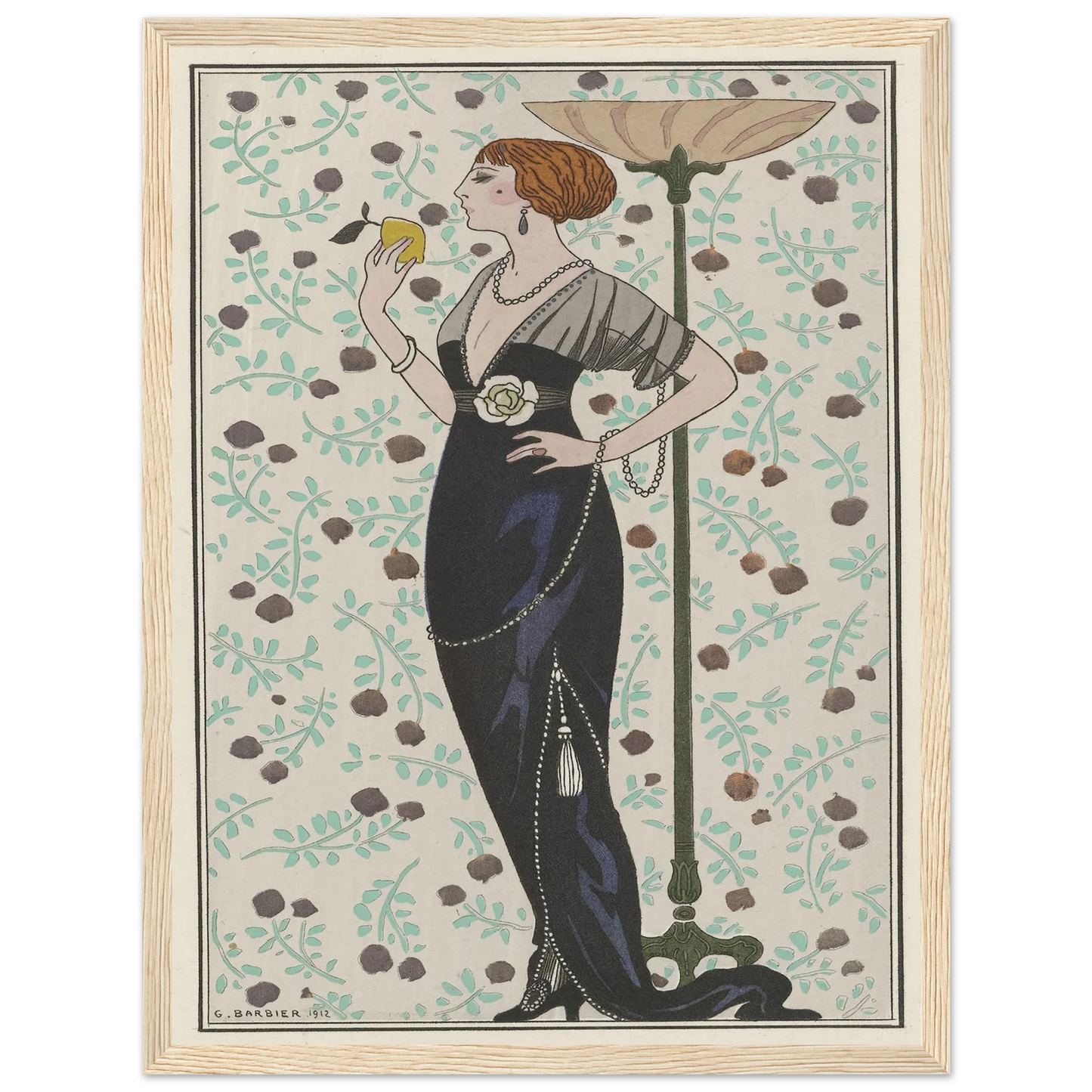 Robe du soir.. (1913) Art Print | George Barbier - Framed Poster - 30x40 cm / 12x16″ - Black frame
