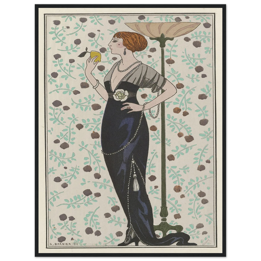 Robe du soir.. (1913) Art Print | George Barbier - Framed Poster - 30x40 cm / 12x16″ - Black frame