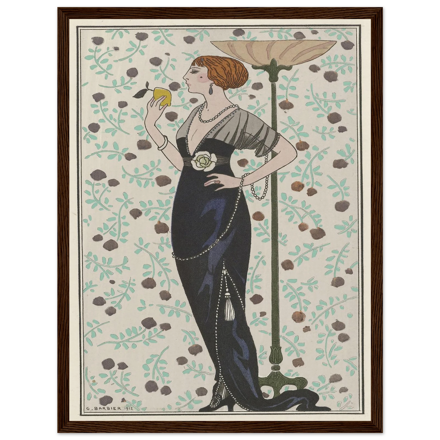 Robe du soir.. (1913) Art Print | George Barbier - Framed Poster - 30x40 cm / 12x16″ - Black frame