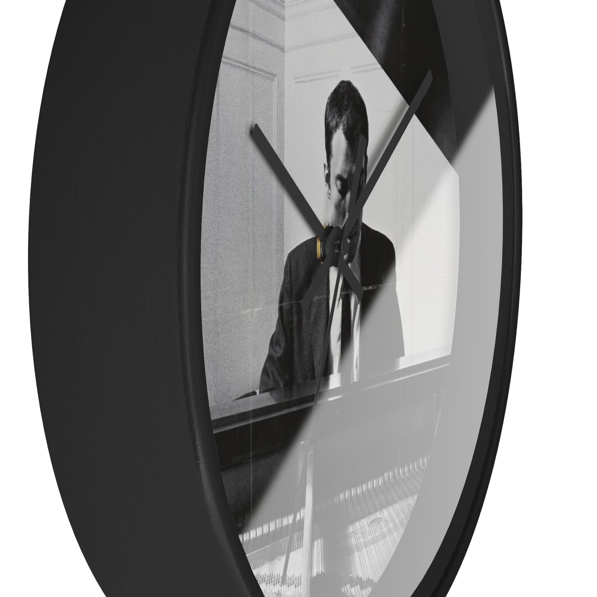 Robert Noland (USA): Pianist Wall Clock | U.S. Information Agency - Black - Black Base - 10"