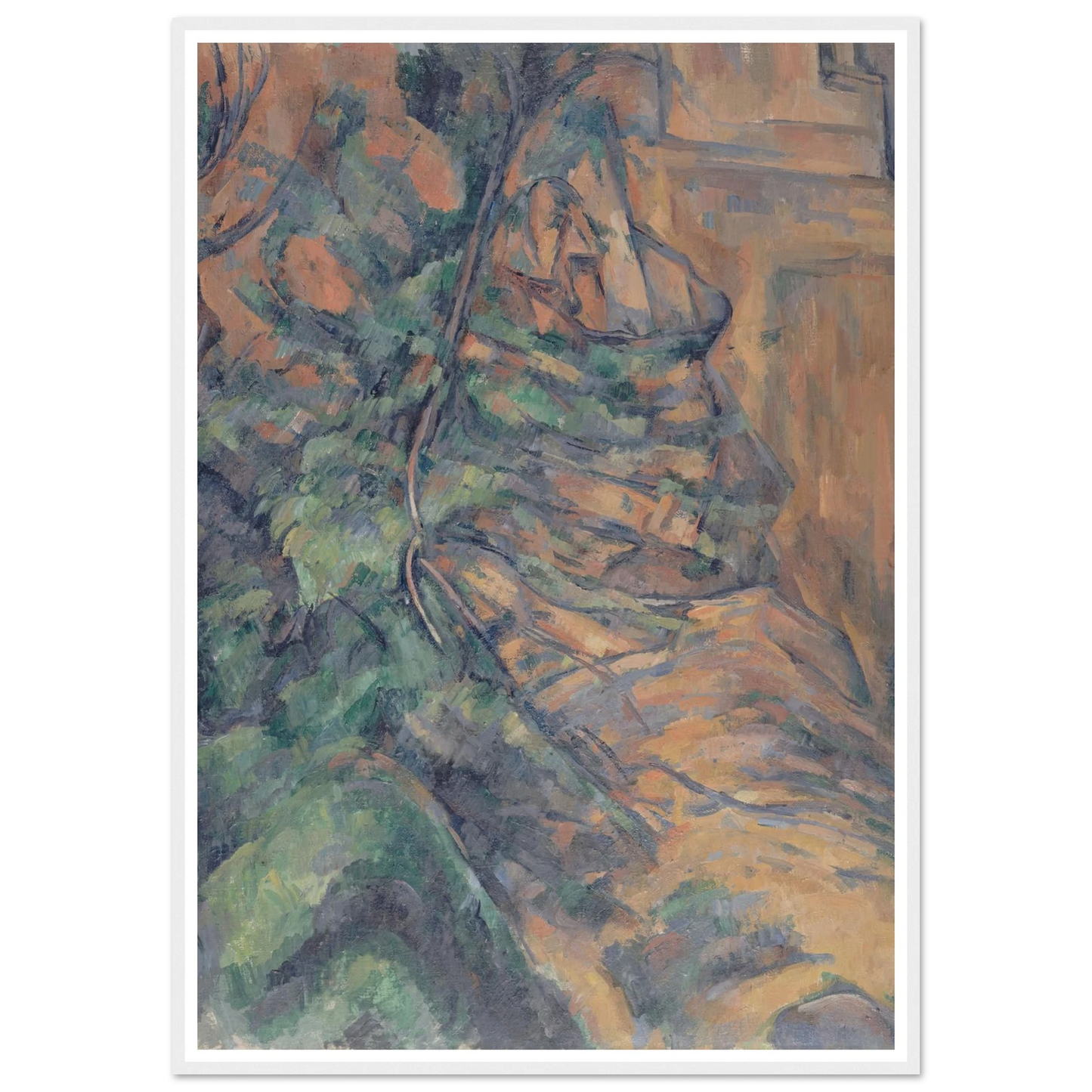 Rochers et branches à Bibémus (1895-1904) Art Print | Paul Cezanne - Framed Poster - 30x40 cm / 12x16″ - Black frame