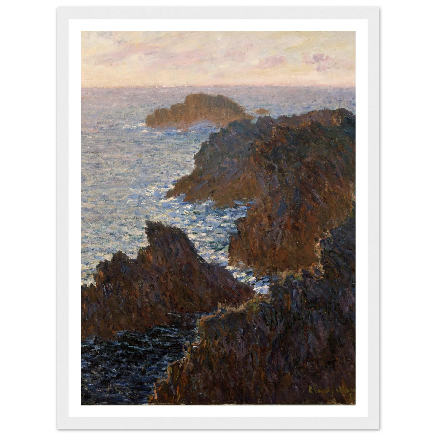 Rocks at Belle-Isle, Port-Domois (1886) Art Print | Claude Monet - Framed Poster - 30x40 cm / 12x16″ - Black frame