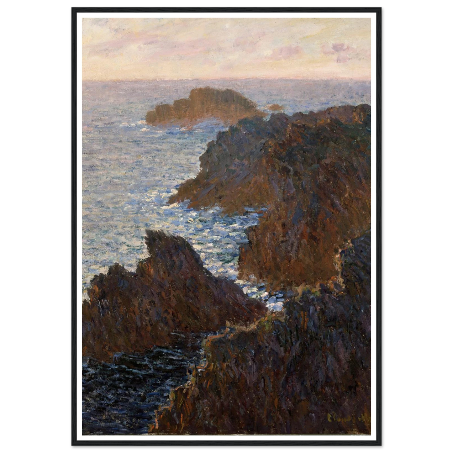 Rocks at Belle-Isle, Port-Domois (1886) Art Print | Claude Monet - Framed Poster - 30x40 cm / 12x16″ - Black frame