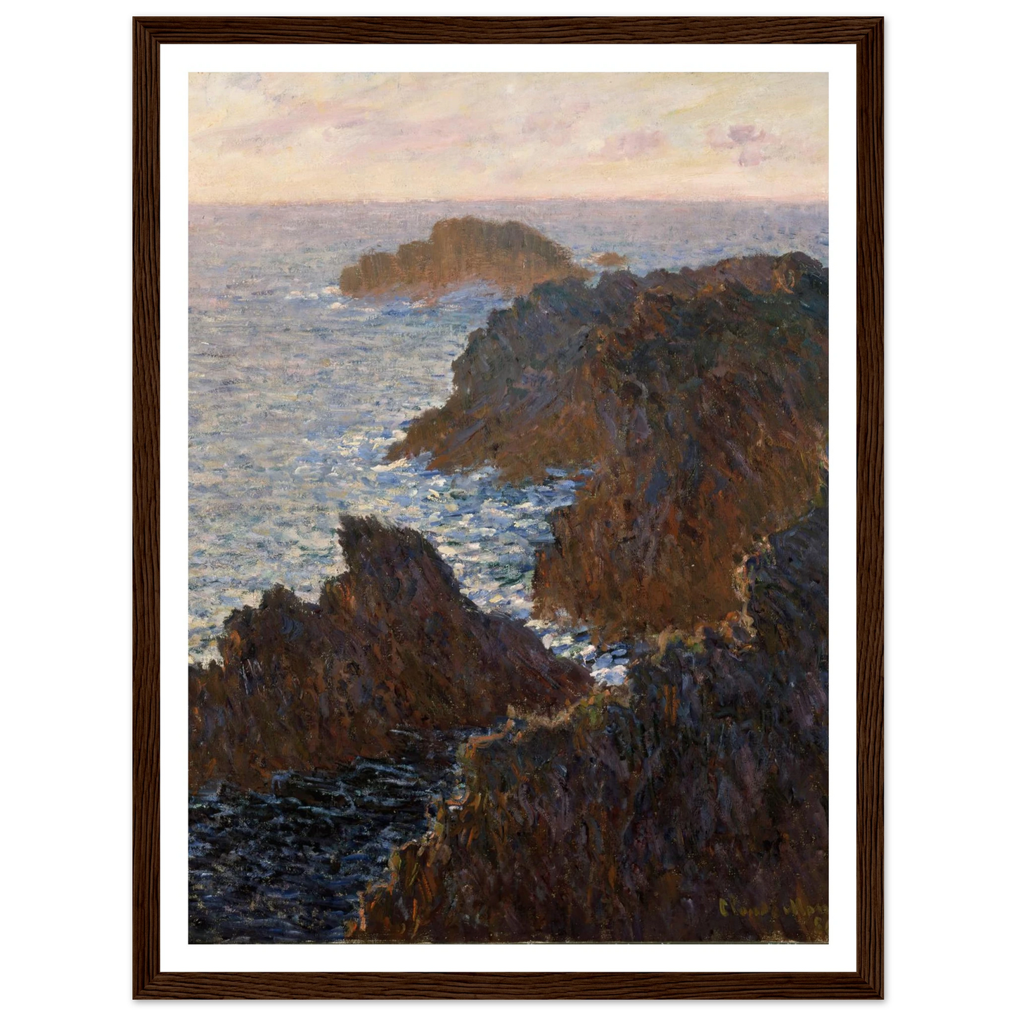 Rocks at Belle-Isle, Port-Domois (1886) Art Print | Claude Monet - Framed Poster - 30x40 cm / 12x16″ - Black frame