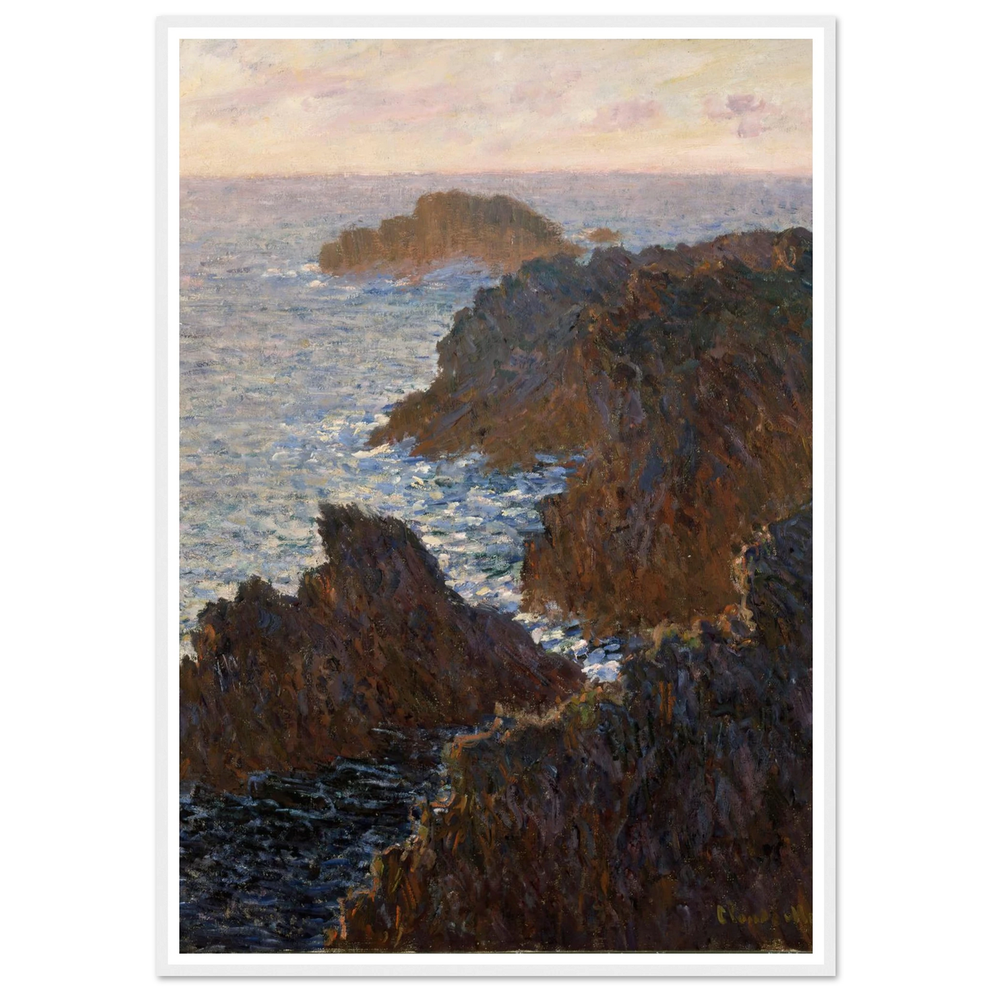 Rocks at Belle-Isle, Port-Domois (1886) Art Print | Claude Monet - Framed Poster - 30x40 cm / 12x16″ - Black frame