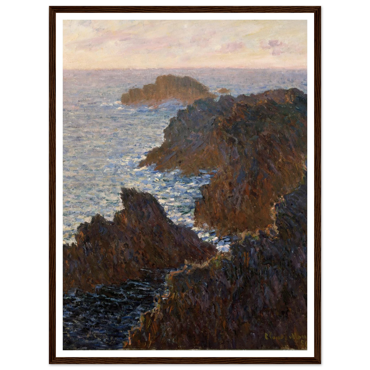 Rocks at Belle-Isle, Port-Domois (1886) Art Print | Claude Monet - Framed Poster - 30x40 cm / 12x16″ - Black frame