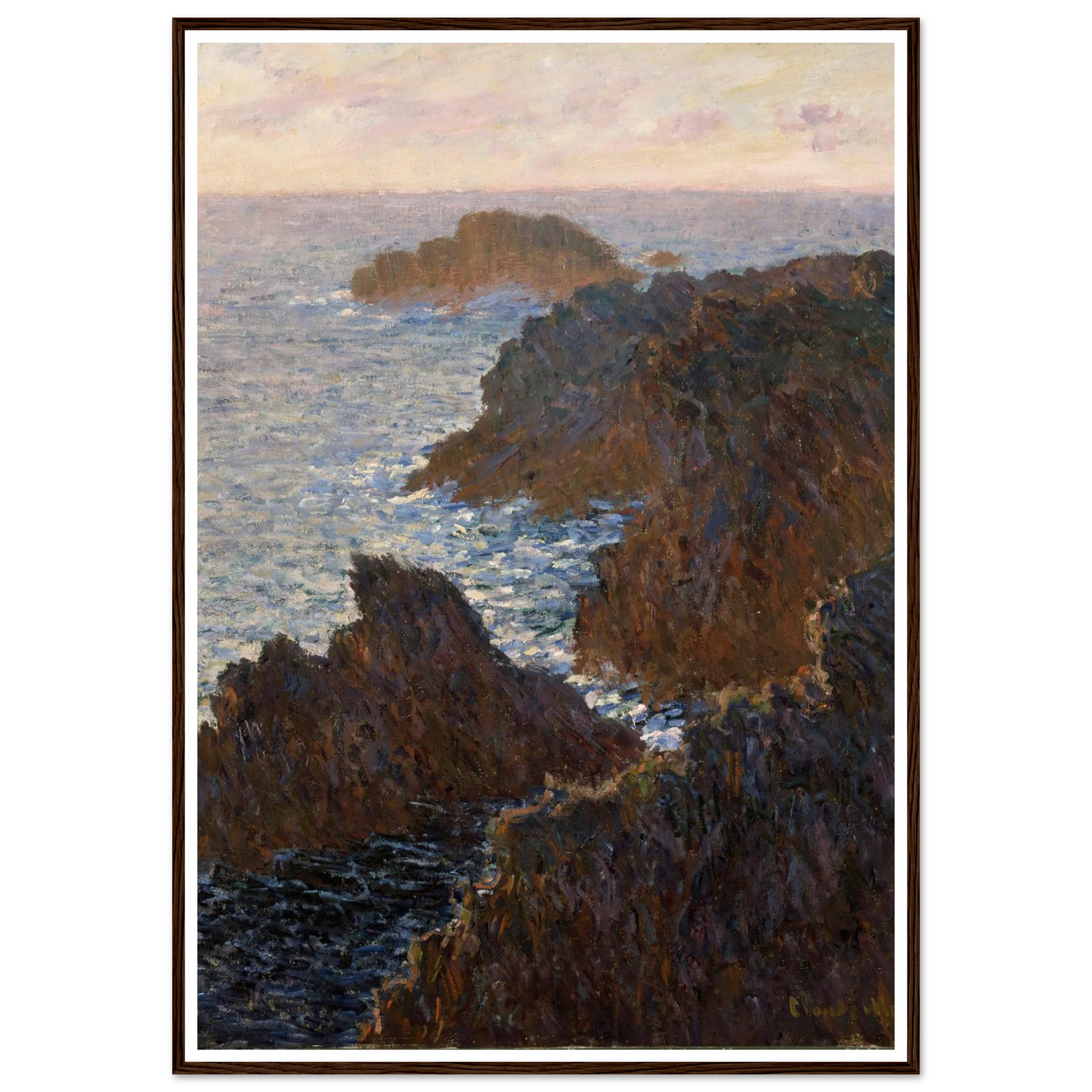 Rocks at Belle-Isle, Port-Domois (1886) Art Print | Claude Monet - Framed Poster - 30x40 cm / 12x16″ - Black frame