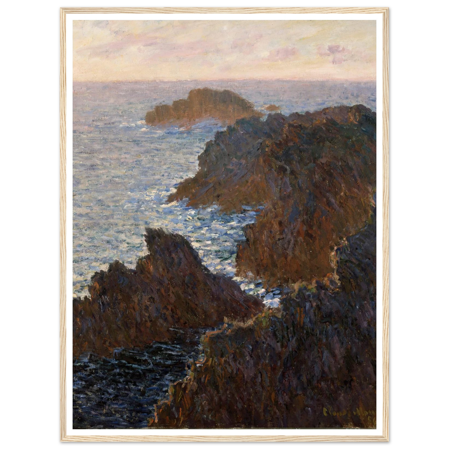 Rocks at Belle-Isle, Port-Domois (1886) Art Print | Claude Monet - Framed Poster - 30x40 cm / 12x16″ - Black frame