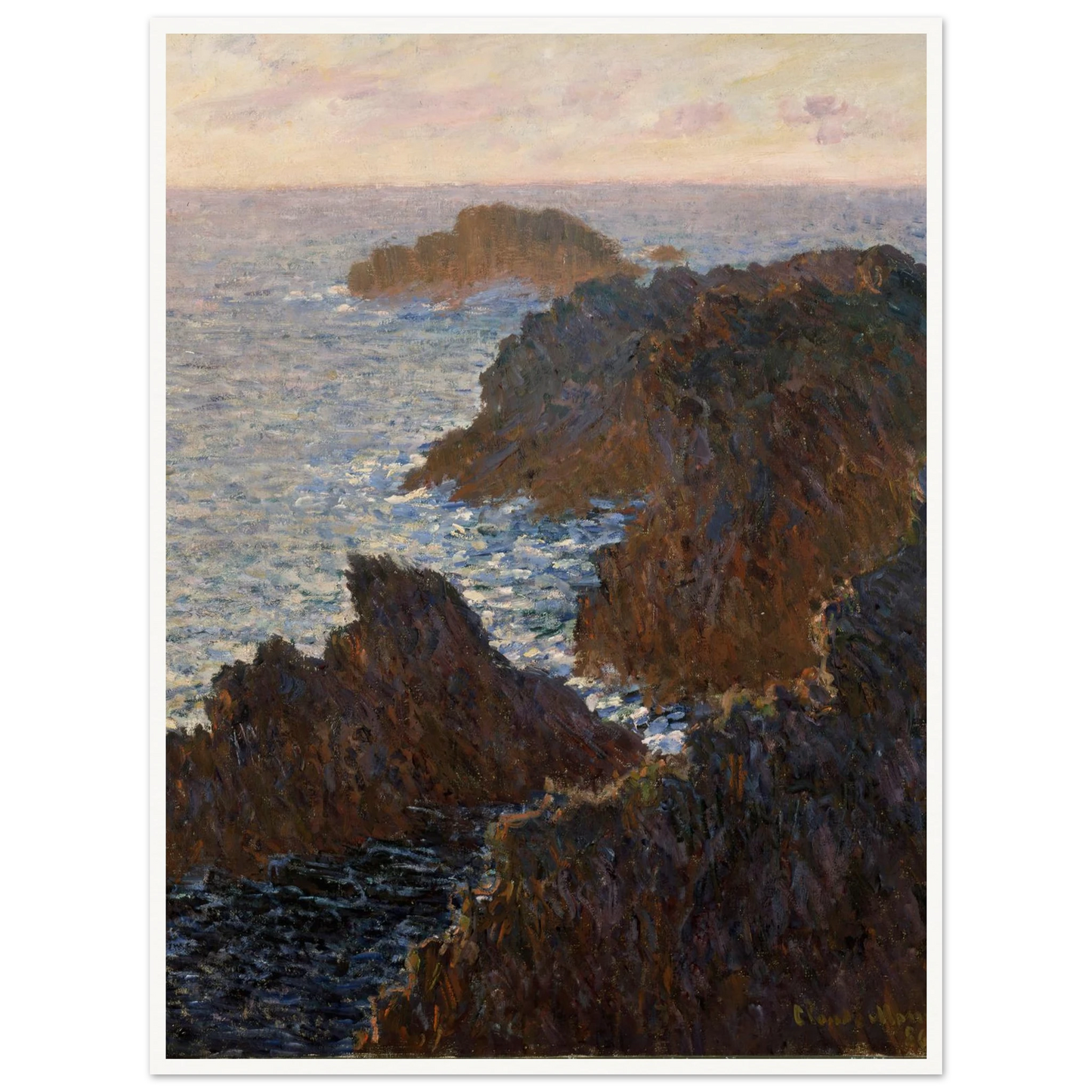 Rocks at Belle-Isle, Port-Domois (1886) Art Print | Claude Monet - Framed Poster - 30x40 cm / 12x16″ - Black frame