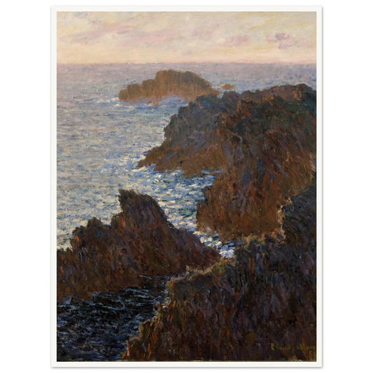 Rocks at Belle-Isle, Port-Domois (1886) Art Print | Claude Monet - Framed Poster - 30x40 cm / 12x16″ - Black frame