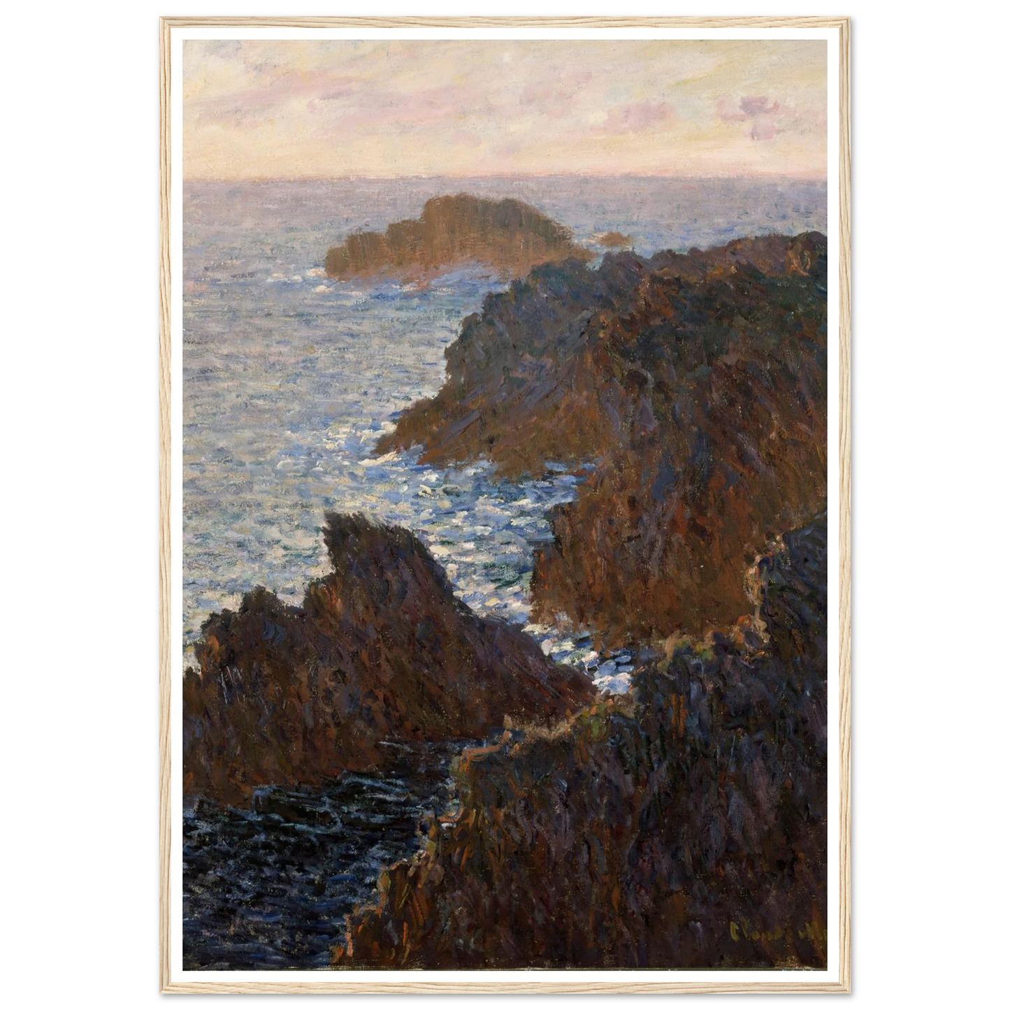 Rocks at Belle-Isle, Port-Domois (1886) Art Print | Claude Monet - Framed Poster - 30x40 cm / 12x16″ - Black frame