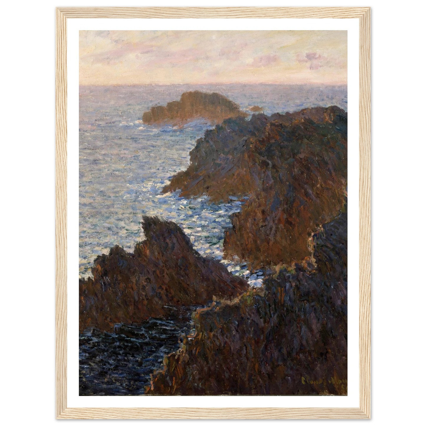 Rocks at Belle-Isle, Port-Domois (1886) Art Print | Claude Monet - Framed Poster - 30x40 cm / 12x16″ - Black frame