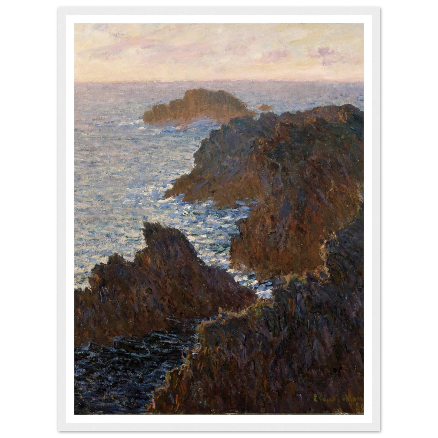 Rocks at Belle-Isle, Port-Domois (1886) Art Print | Claude Monet - Framed Poster - 30x40 cm / 12x16″ - Black frame