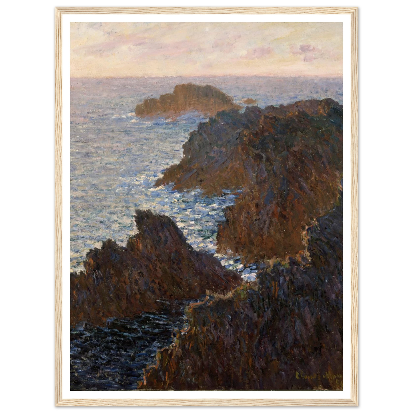 Rocks at Belle-Isle, Port-Domois (1886) Art Print | Claude Monet - Framed Poster - 30x40 cm / 12x16″ - Black frame
