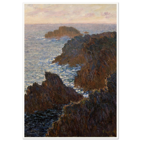 Rocks at Belle-Isle, Port-Domois (1886) Art Print | Claude Monet - Framed Poster - 30x40 cm / 12x16″ - Black frame