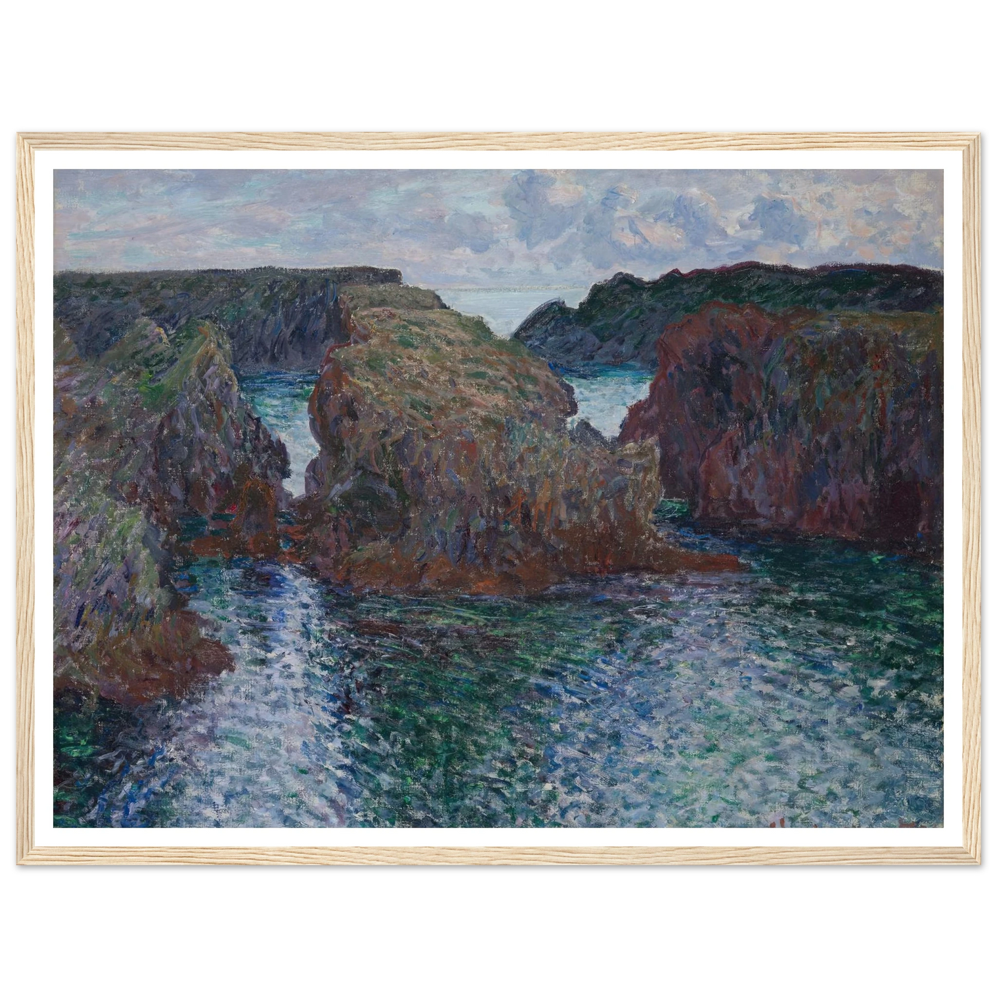 Rocks at Port-Goulphar, Belle-Île (1886) Art Print | Claude Monet - Framed Poster - 30x40 cm / 12x16″ - Black frame