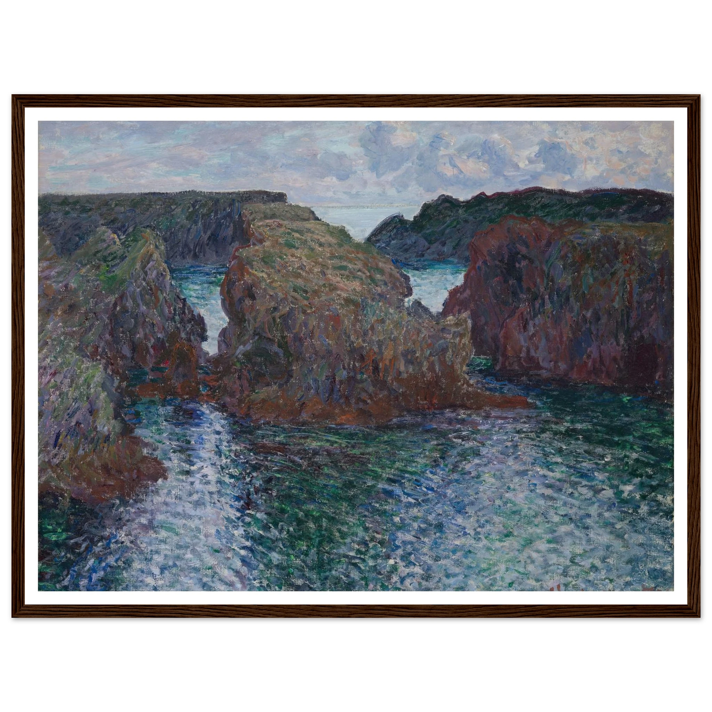 Rocks at Port-Goulphar, Belle-Île (1886) Art Print | Claude Monet - Framed Poster - 30x40 cm / 12x16″ - Black frame