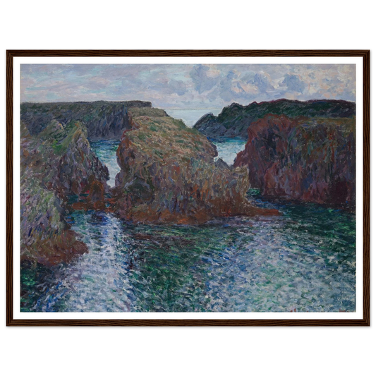 Rocks at Port-Goulphar, Belle-Île (1886) Art Print | Claude Monet - Framed Poster - 30x40 cm / 12x16″ - Black frame