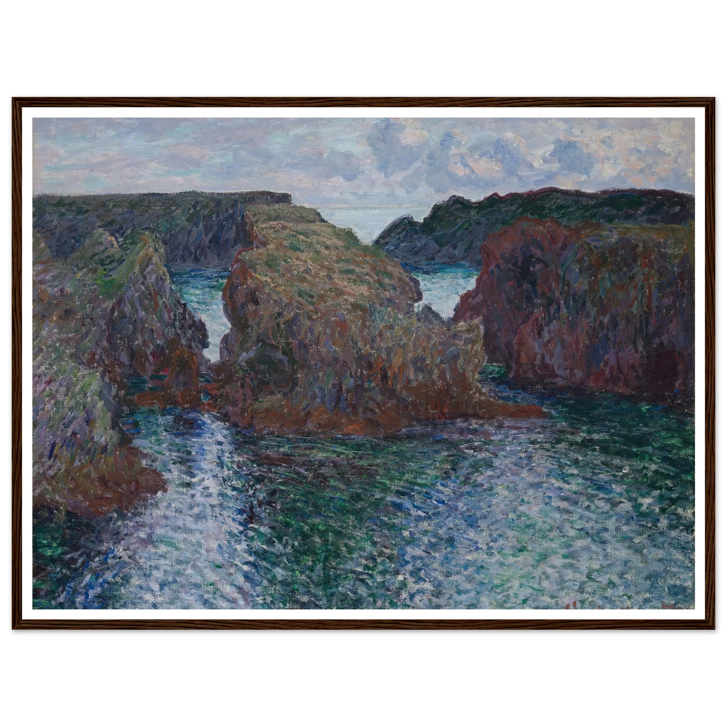Rocks at Port-Goulphar, Belle-Île (1886) Art Print | Claude Monet - Framed Poster - 30x40 cm / 12x16″ - Black frame