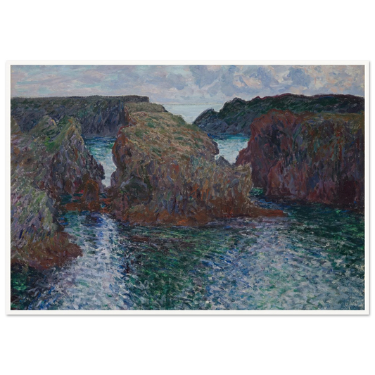 Rocks at Port-Goulphar, Belle-Île (1886) Art Print | Claude Monet - Framed Poster - 30x40 cm / 12x16″ - Black frame