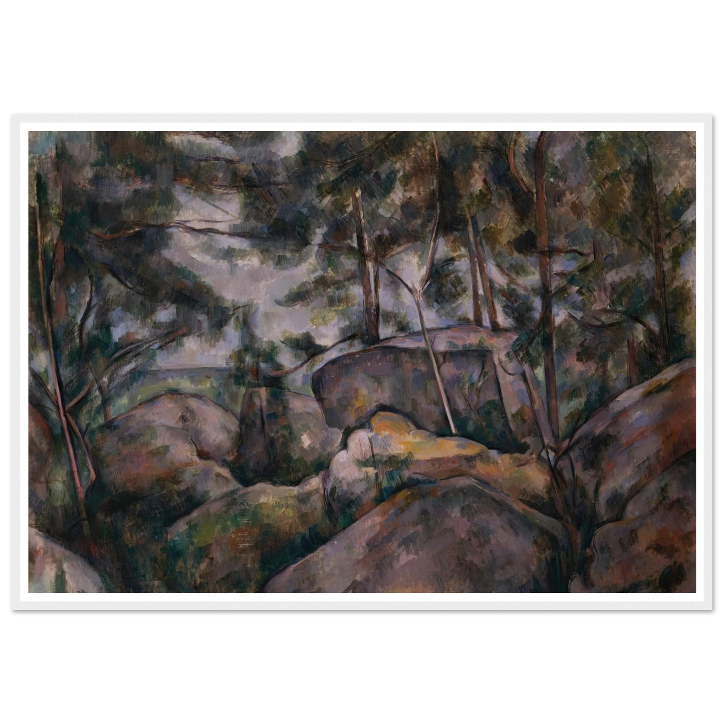 Rocks in the Forest (1890s) Art Print | Paul Cezanne - Framed Poster - 30x40 cm / 12x16″ - Black frame