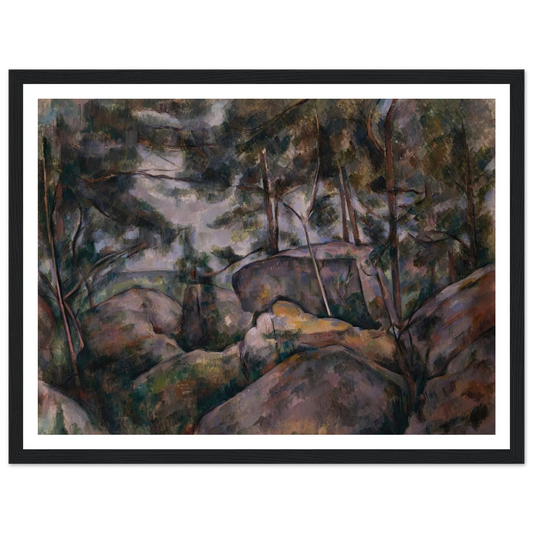 Rocks in the Forest (1890s) Art Print | Paul Cezanne - Framed Poster - 30x40 cm / 12x16″ - Black frame