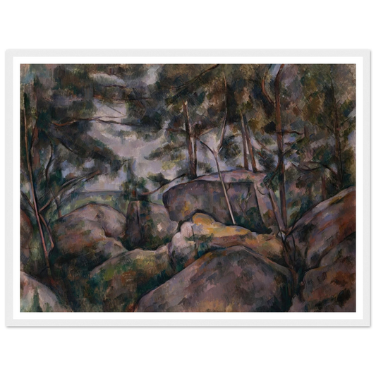Rocks in the Forest (1890s) Art Print | Paul Cezanne - Framed Poster - 30x40 cm / 12x16″ - Black frame